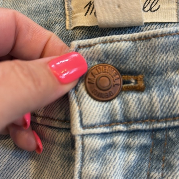 Madewell mid rise classic straight Light Wash Denim Jeans distressed size 25 - Picture 5 of 16